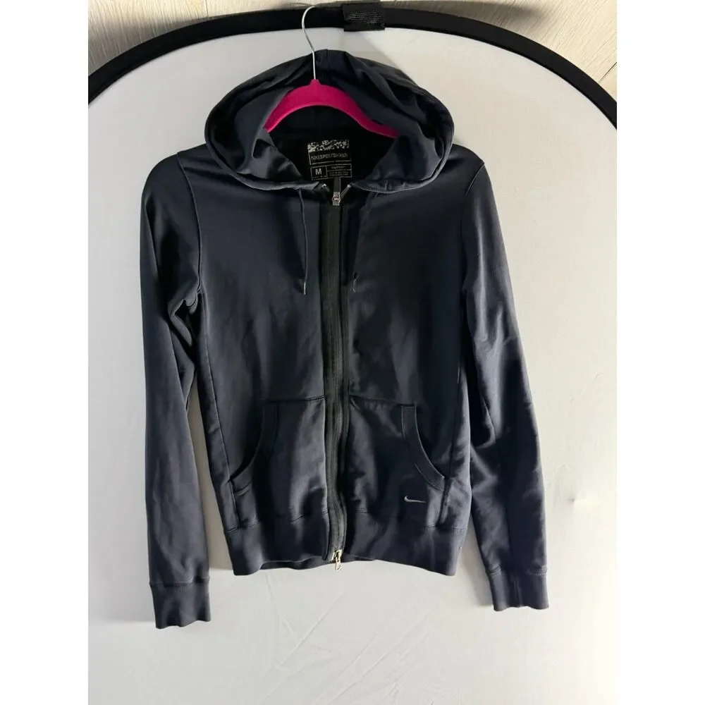 Nike Sportswear Women’s Medium Black Full Zip Hoodie Sweatshirt Swoosh